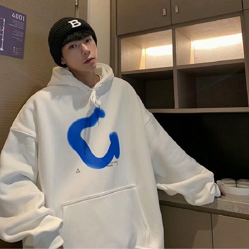 Áo hoodie dáng rộng in chữ phong cách hiphop đường phố Hàn Quốc thời trang dành cho cặp đôi kích thước M-5XL