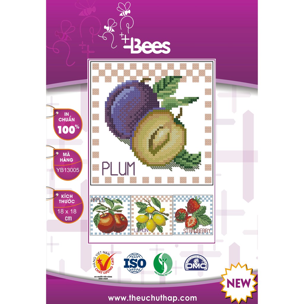 Mẫu thêu chữ thập củ quả nhỏ xinh