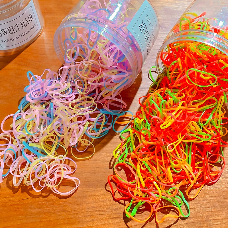 2500 Dây Buộc Tóc Cao Su Co Giãn Nhiều Màu Sắc Thời Trang Hàn Quốc Cho Nữ