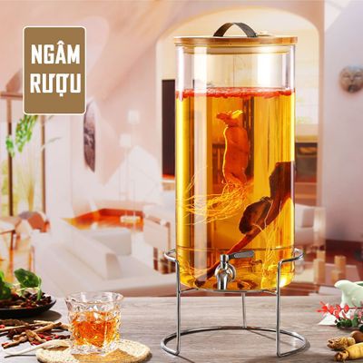 Bình thủy chịu nhiệt HADASA cao cấp, bình thủy tinh decor phòng khách siêu đẹp - ngâm rư.ợu - làm detox
