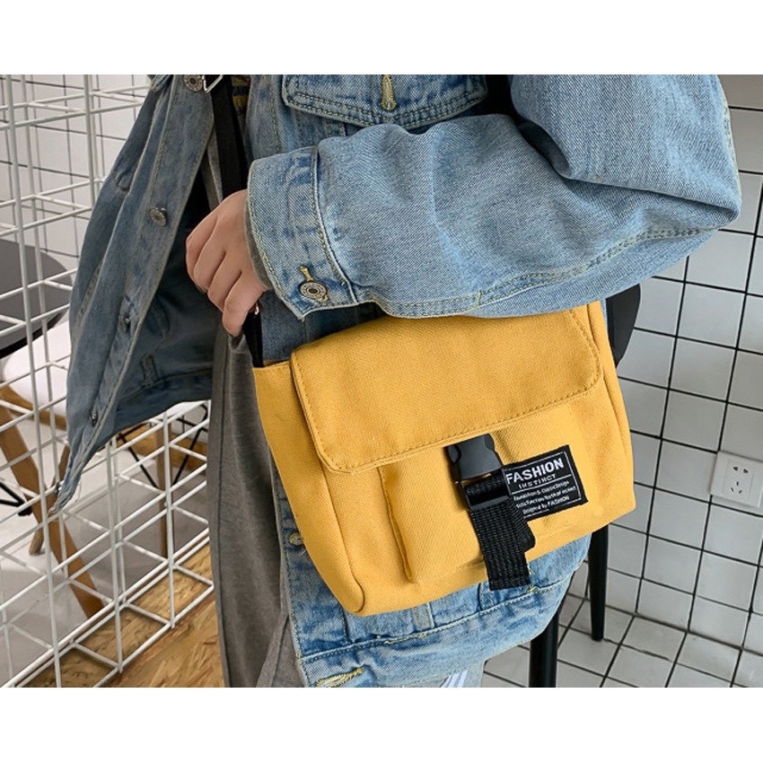 Túi Vải Tote Mini Khóa Bấm Ngăn Phụ  | BigBuy360 - bigbuy360.vn