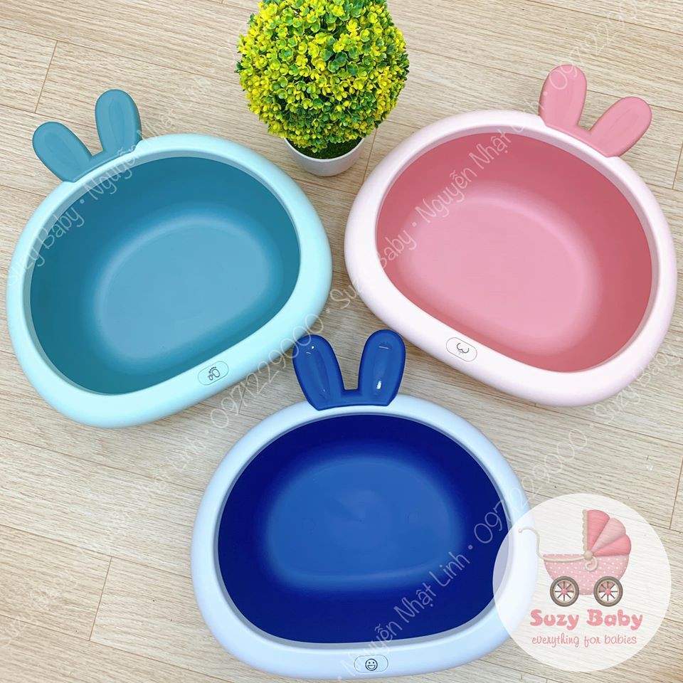 Chậu rửa mặt nhựa tai thỏ cho bé