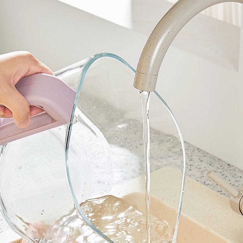 Nồi chiên không dầu khay thuỷ tinh trong suốt BABYSTAR 4.5L  màu tím/xanh bảo hành 12 tháng