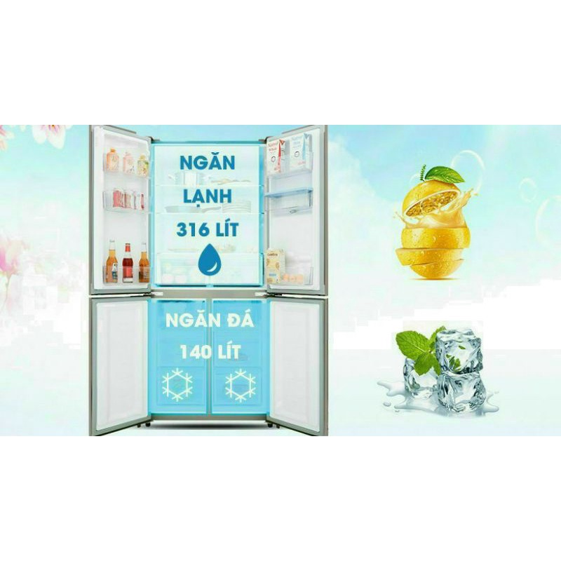 Tủ lạnh AQUA inverter 456 lít AQR-IGW525EM GB