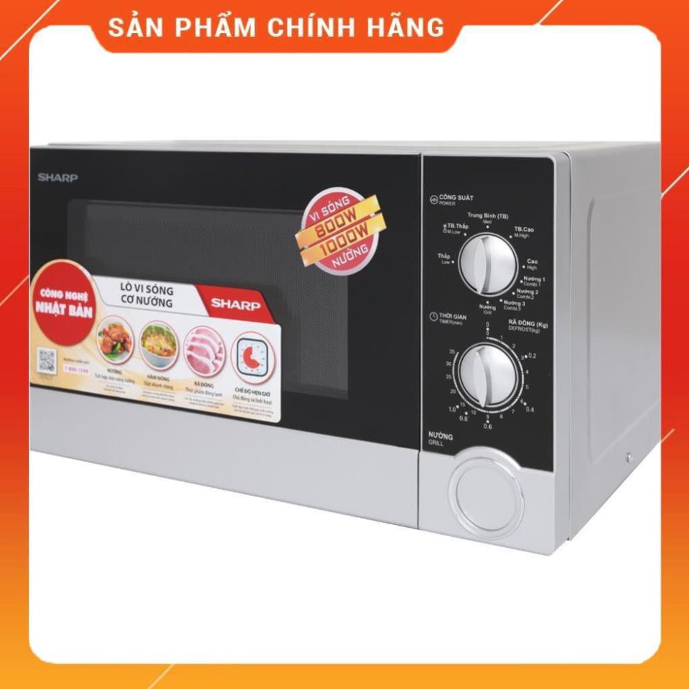 [ CHÍNH HÃNG ] R-G302VN-S | Lò vi sóng Sharp R-G302VN-S 23 lít, có nướng (Hàng chính hãng)