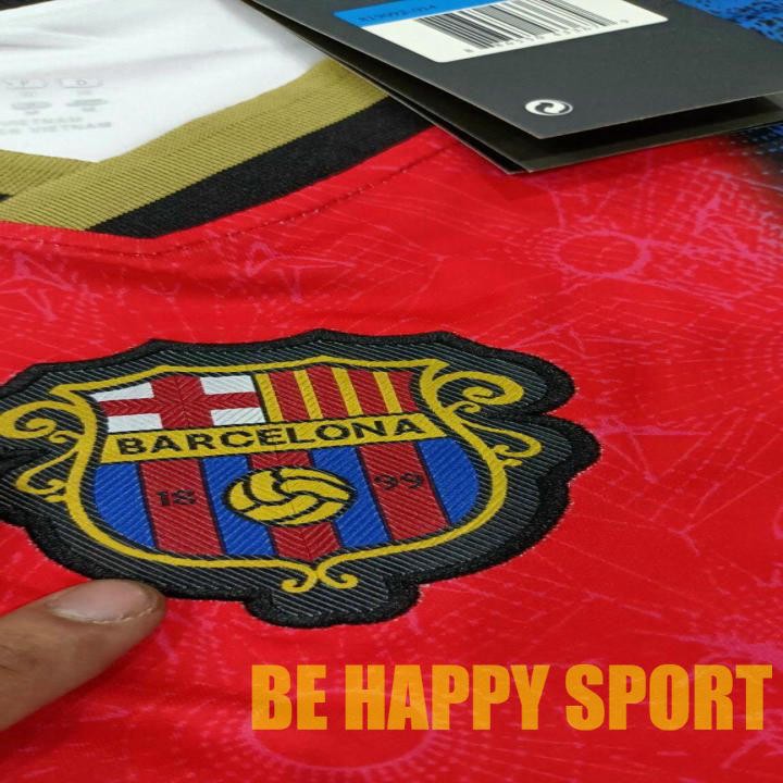 Bộ Đồ Thể Thao Nam Đẹp Barcelona (Barca) Vải Thái Cực Chất Mới Nhất 2021 - Áo Đá Banh PP Bởi Be Happy Sport