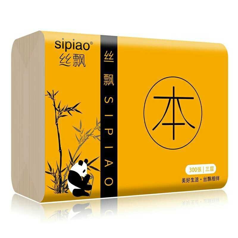 Giấy ăn cao cấp gấu trúc Sipiao siêu dai loại 300 tờ/gói-Khăn giấy Sipao kích thước 175x120x3mm