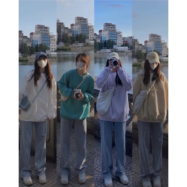 [ Quà Tặng Là chun buộc tóc] Áo Sweater Trơn Dáng rộng | BigBuy360 - bigbuy360.vn