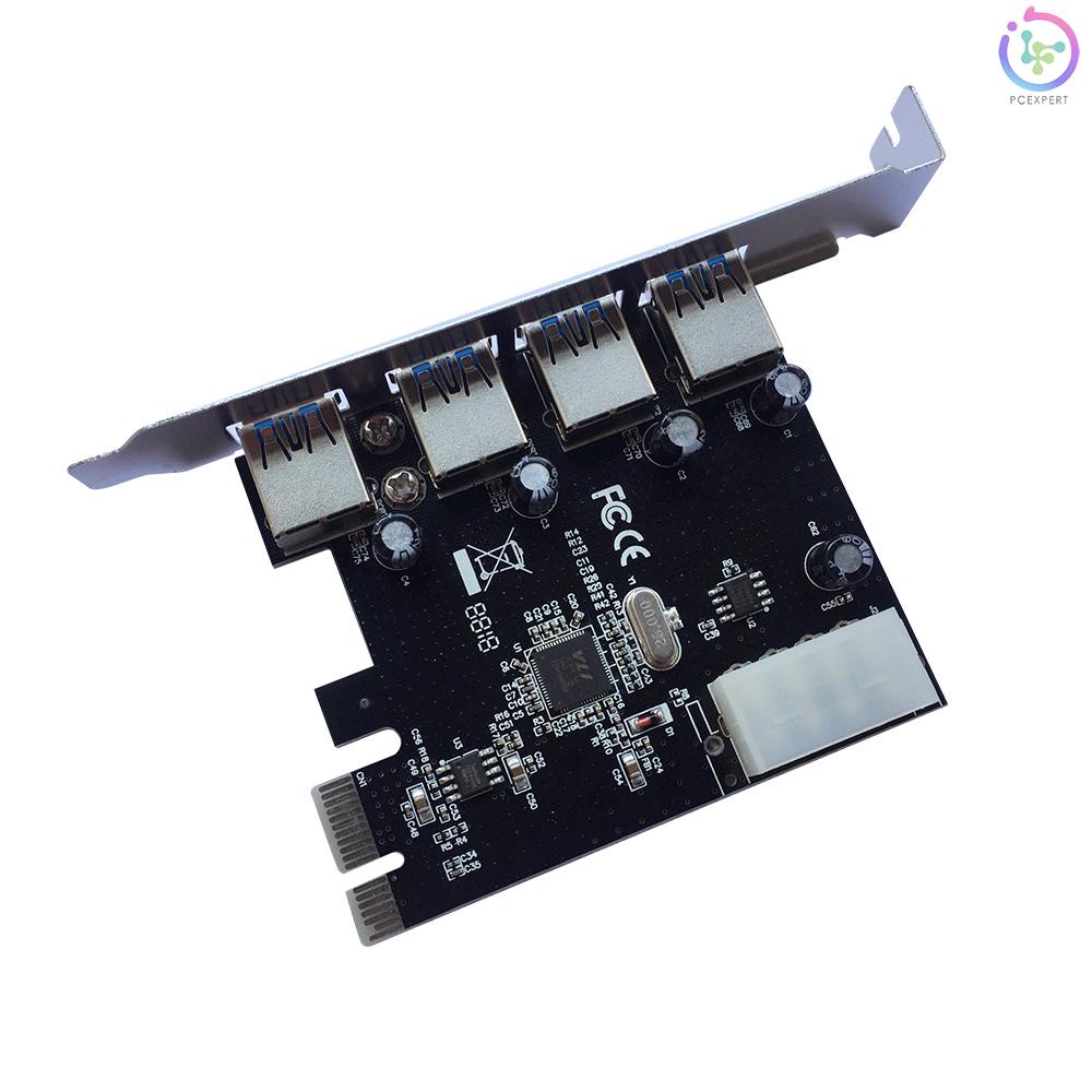 PCI Express USB3.0 4-Port Expansion Card VIA&NEC Chipset PC Adapter Card PC Converter