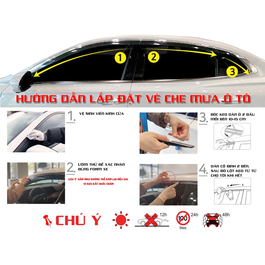 Vè che mưa mạ crom xe KIA Rondo 2014- 2021 - Chính hãng Auto Clover Hàn Quốc