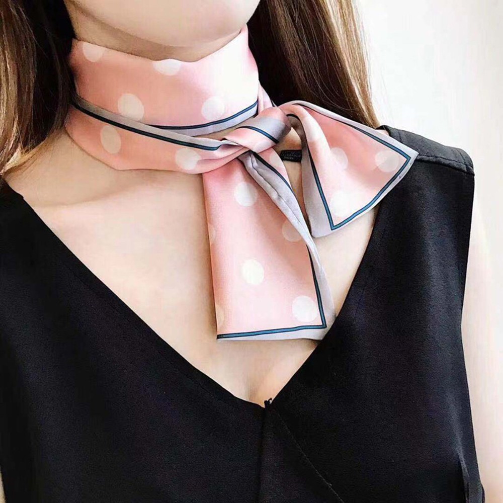 Khăn Quàng Cổ Giả Lụa Loại Dài 98cm In Họa Tiết Thời Trang Cho Nữ