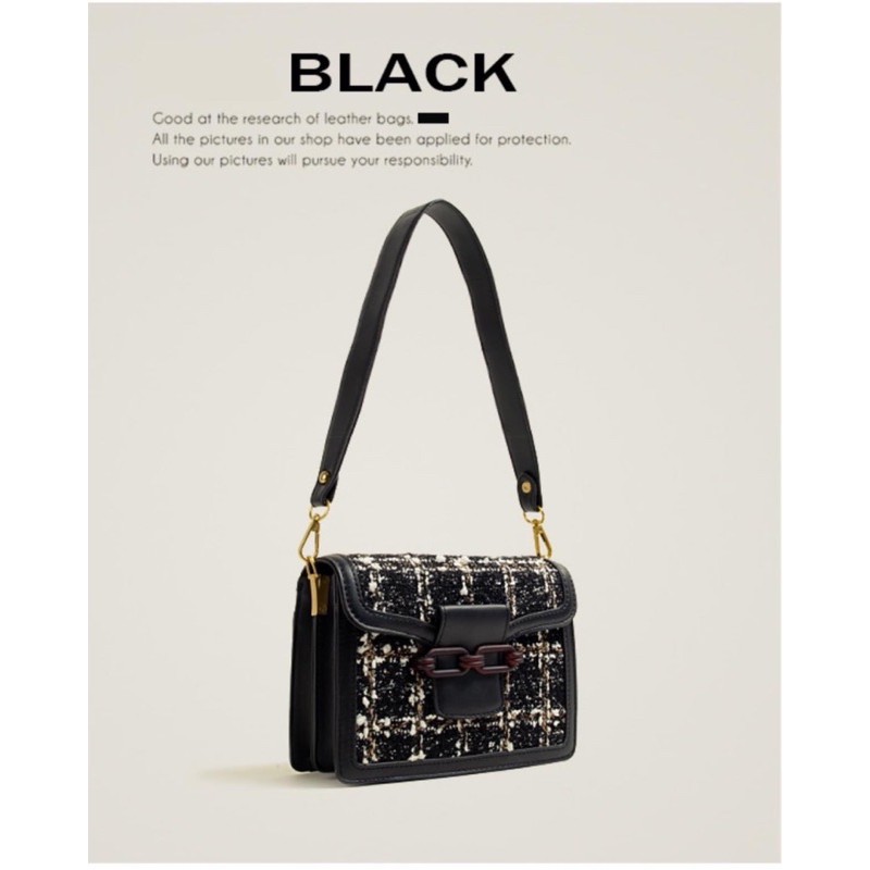 𝐏𝐈𝐄𝐑𝐎 𝐌𝐎𝐎𝐍 𝐓𝐖𝐄𝐄𝐃 - Túi dạ mix da mang lại vẻ đẹp retro sang trọng