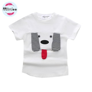 Mikrdoo Áo Thun Tay Ngắn In Hình Chú Chó Cho Bé Trai (0-4 Tuổi)