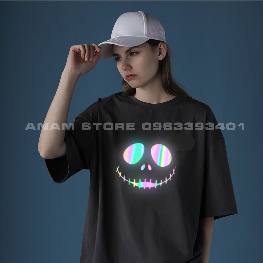 Áo thun Phản Quang 7 Màu Tay Lỡ Nam Nữ Mặt cười
