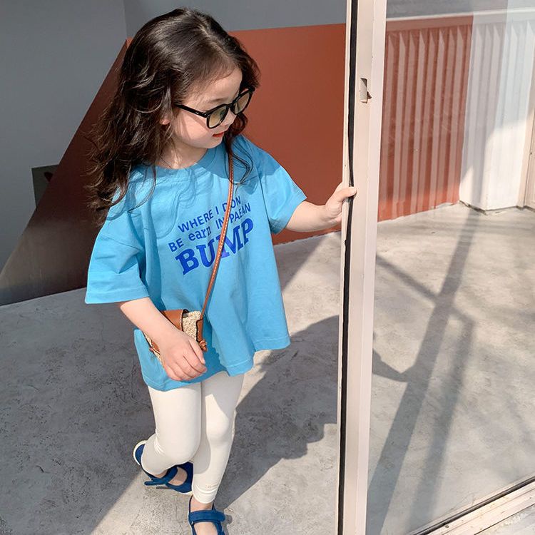 Áo Thun Tay Ngắn Cổ Tròn Phong Cách Hàn Quốc Thời Trang Cho Bé Gái