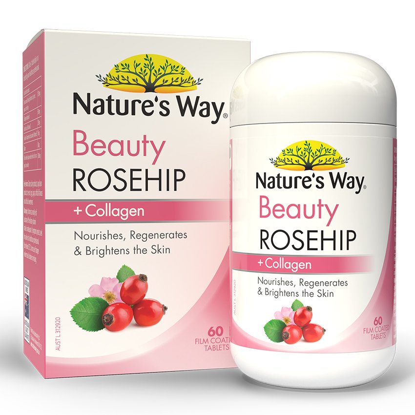 Viên uống trắng da Collagen của ÚC Nature’s Way Beauty 60 Viên