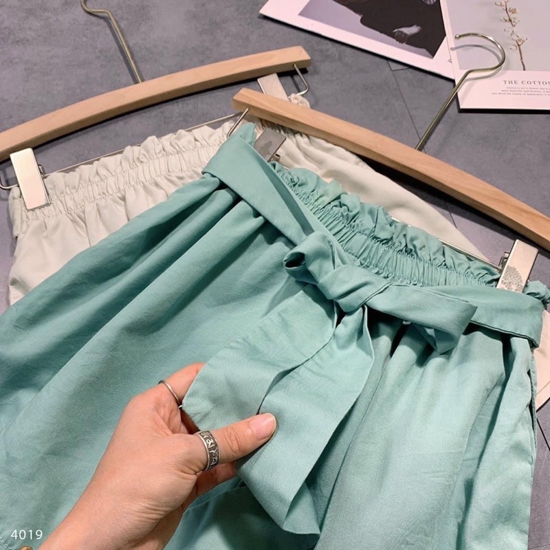 Quần short thắt nơ lưng cao siêu mát