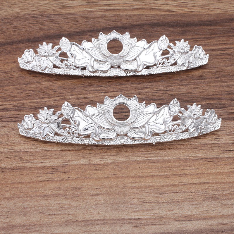 Phiến đúc họa tiết hoa sen làm kim quan 29*118mm nguyên liệu làm trâm làm trang sức cổ trang có màu KC