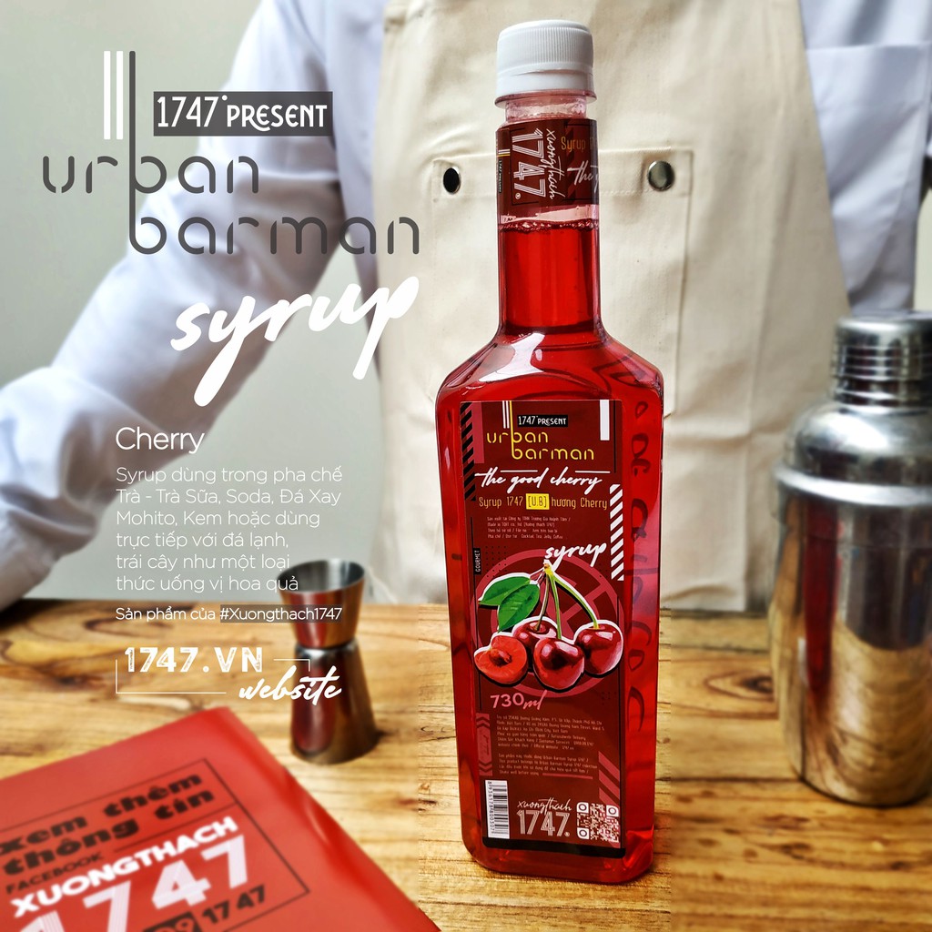 Urban Barman Syrup 1747 - Cherry - 730ml - Siro