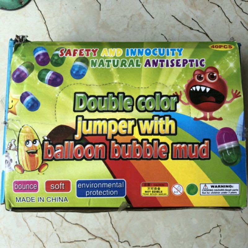 Hộp 40 lọ slime hình con nhộng 2 ngăn đáng yêu