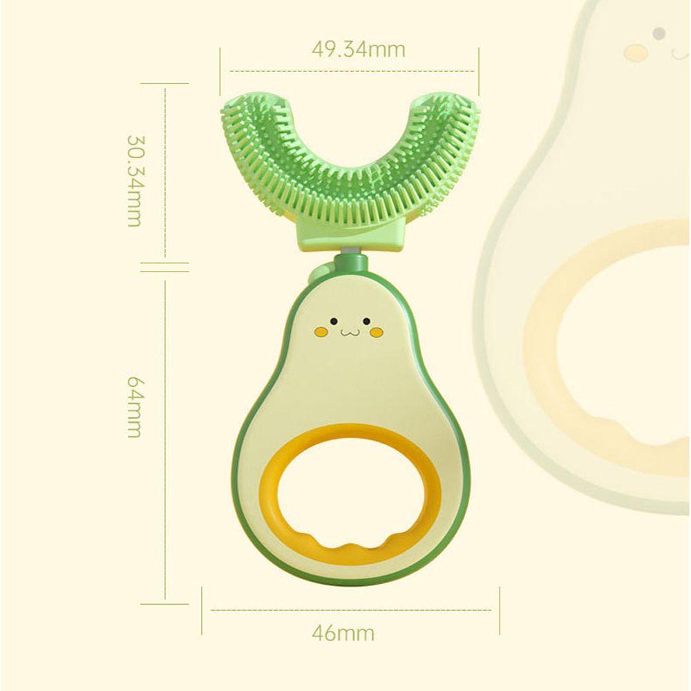 Bàn Chải Đánh Răng Xoay 360 Độ Kiểu Hoạt Hình Trái Bơ Dễ Thương Cho Bé Từ 2-7 Tuổi