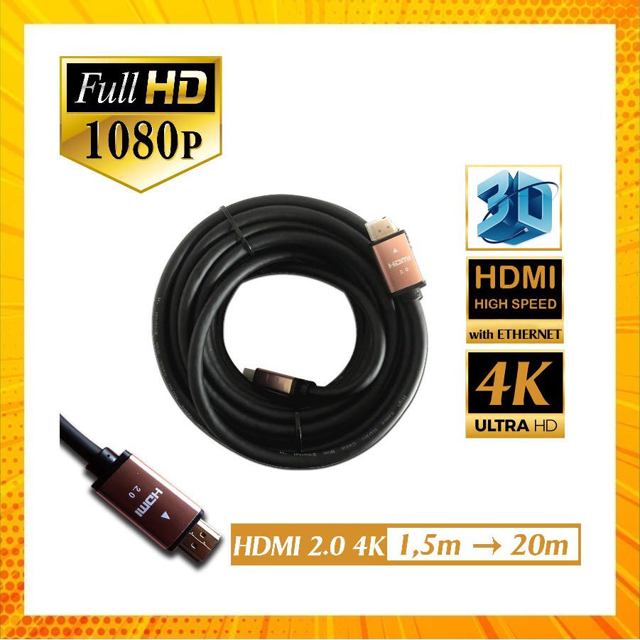 Cáp HDMI 2.0, 4K Dây Tròn 1.5m, 3m, 5m