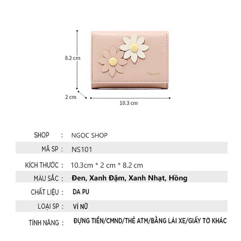 Ví nữ ngắn đẹp cầm tay mini nhỏ gọn bỏ túi nhiều ngăn dễ thương chính hãng TAOMICMIC