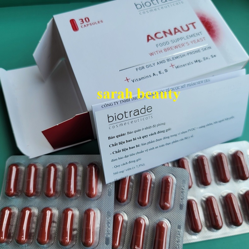 Hộp 30 Viên Uống BIOTRADE ACNAUT FOOD SUPPLEMENT