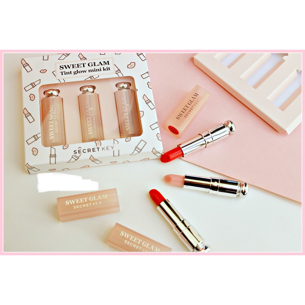 SET SON DƯỠNG 3 CÂY SECRET KEY SWEET GLAM TINT GLOW