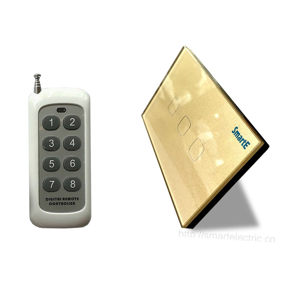 Combo 1 remote 8 nút và 1 công tắc cảm ứng điều khiển từ xa 315mhz 3 nút ( trắng, vàng, đen)