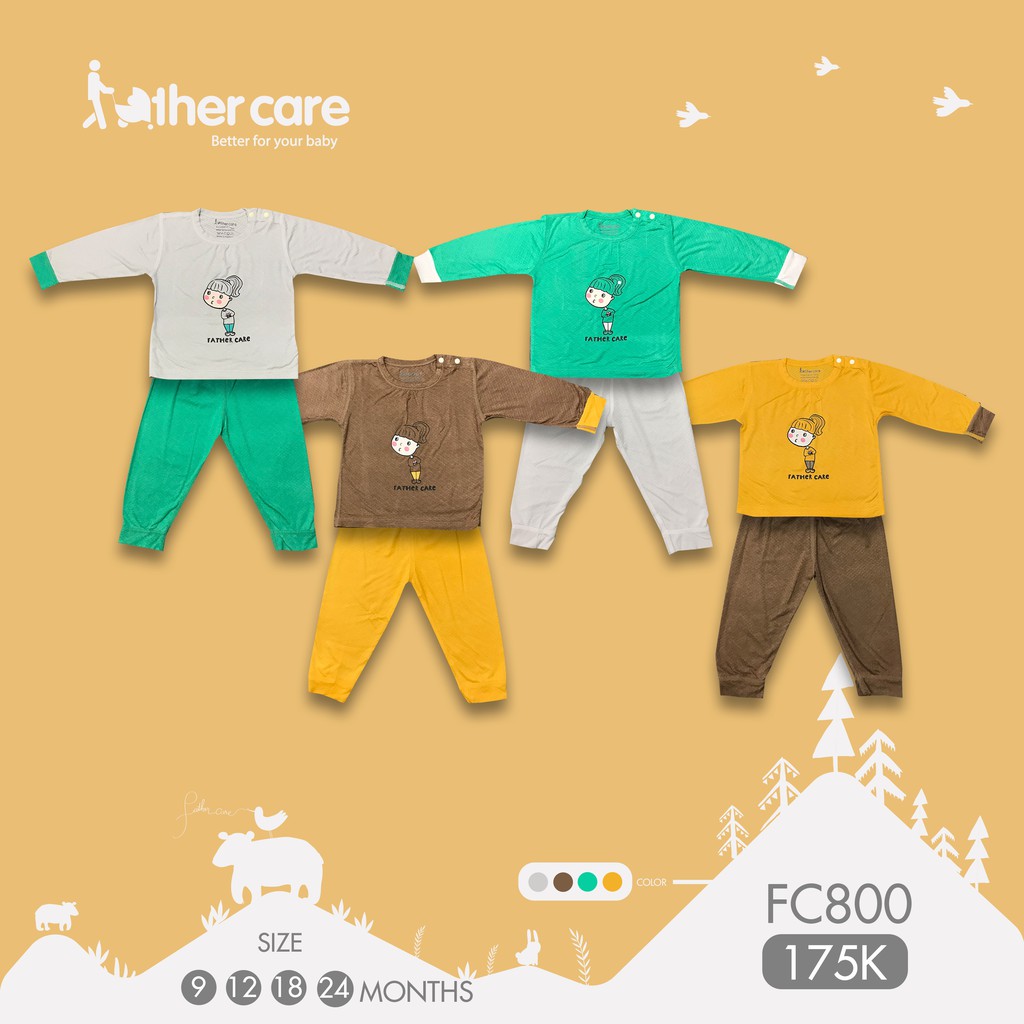 Bộ Quần Áo Trẻ em DT FatherCare Cài Vai - Cô Gái Trái Tim FC800