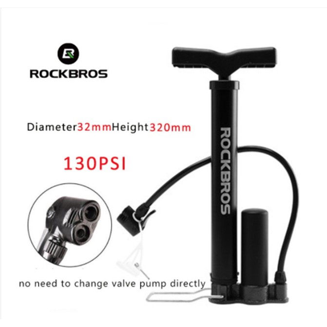 【Fulfilled by Shopee】Bơm lốp xe đạp xe máy ROCKBROS có van Presta Schrader nhỏ gọn di động