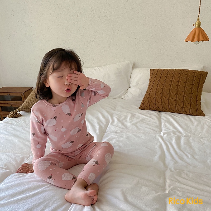 Đồ bộ cho bé gái, bé trai dài tay từ 8-30kg đồ thu đông Dày Đẹp lên phom chuẩn mẫu Bền Mềm Mịn hãng Ambb Kids mã U002