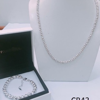 Dây chuyền nữ và vòng tay nữ titan trắng mạ bạch kim bền màu vĩnh viễn