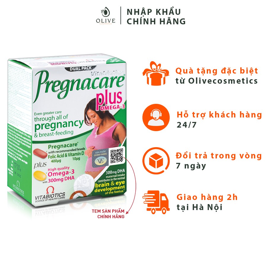 TPBVSK Vitabiotics Pregnacare Plus Omega-3 - Vitamin tổng hợp cho phụ nữ mang thai và cho con bú