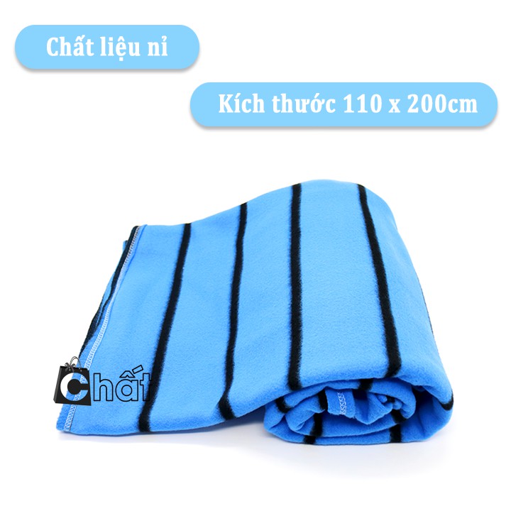 Chăn ngủ văn phòng cá nhân chất liệu nỉ 110 x 200cm (XANH DƯƠNG)