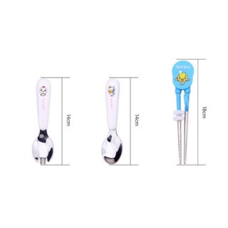 Bộ thìa nĩa kèm đũa xỏ ngón Sambo (Không hộp bộ như hình)