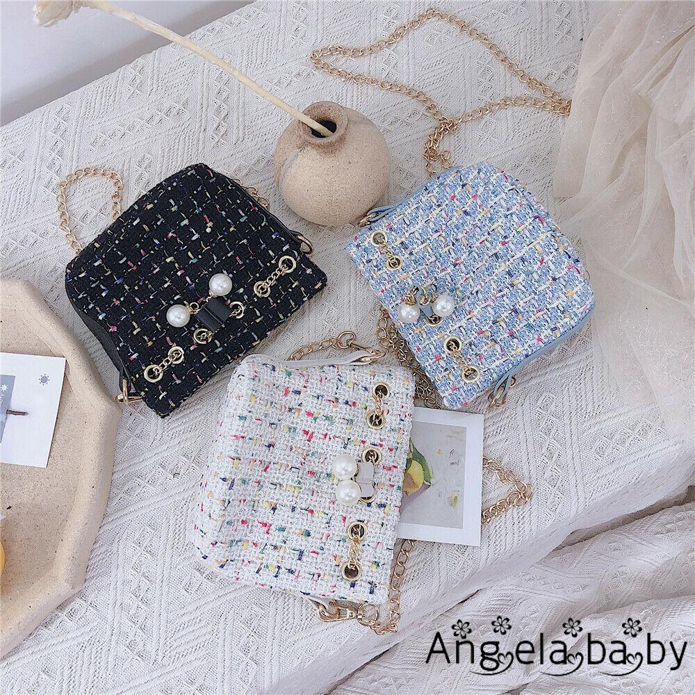 ⓗღ✯Kids Girls Lovely  Pearl Plush Shoulder Bag Crossbody Messenger Purse Handbag US