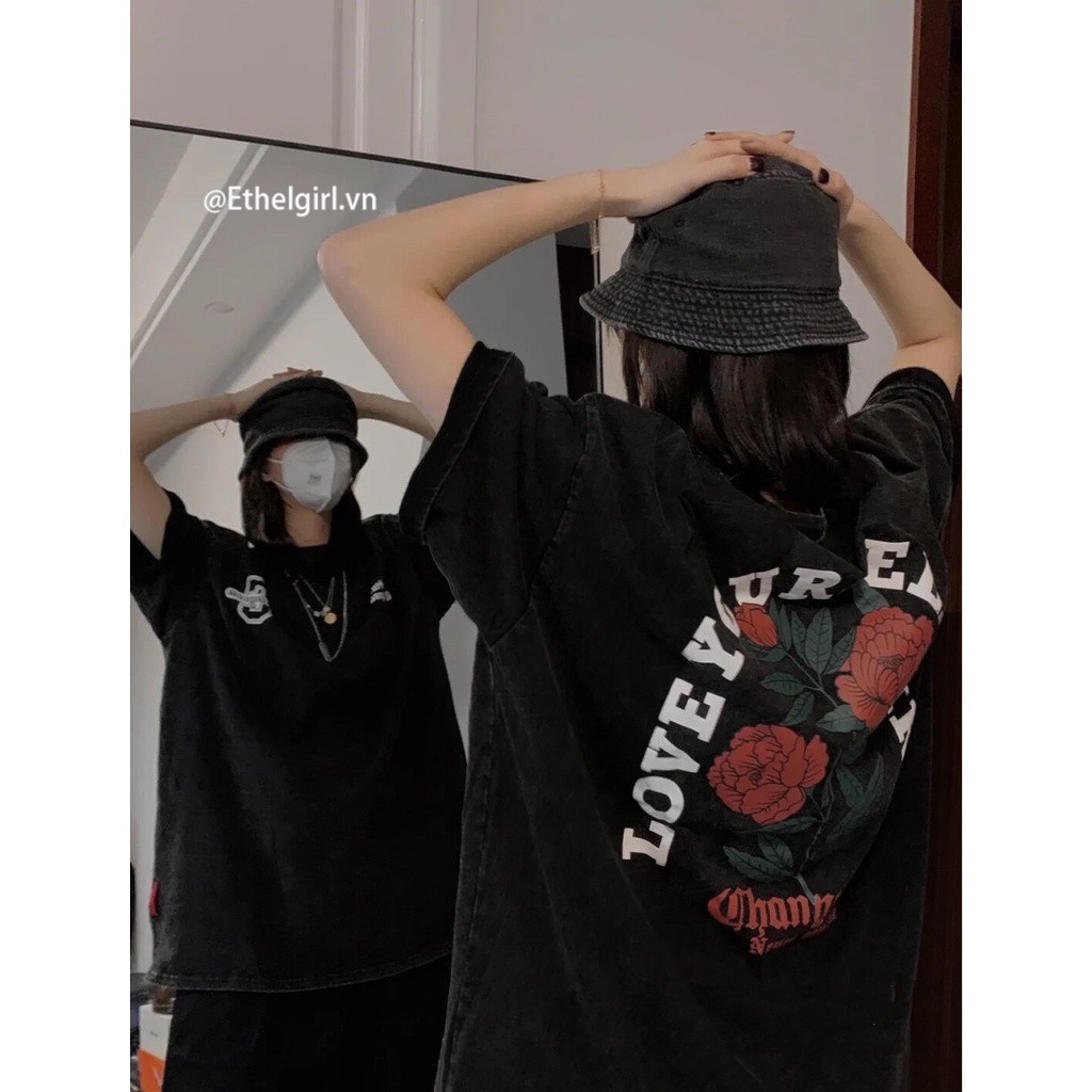 Áo thun ngắn tay cổ tròn thiết kế hợp thời trang retro