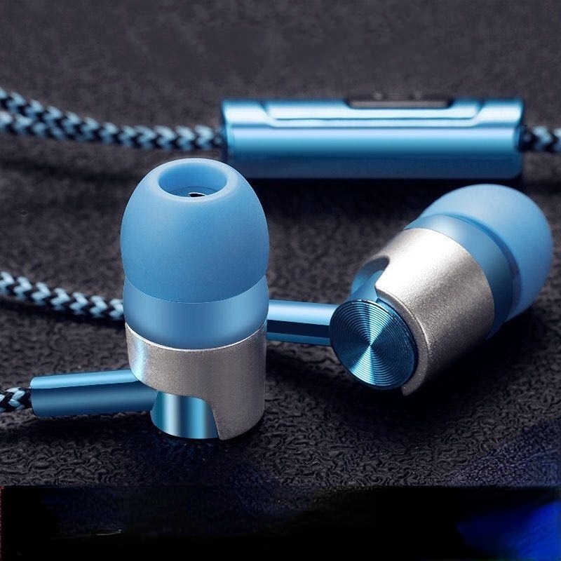 Tai Nghe In-Ear Dây Nylon Dài 1.2M / 3.5mm Âm Thanh Nổi K Tương Thích Với Điện Thoại Thông Dụng