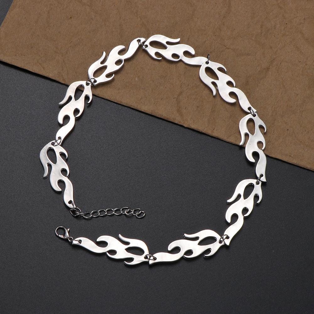 Vòng cổ Hình Ngọn Lửa Phong Cách Hip Hop Đường Phố Mới Cho Nam Và Nữ