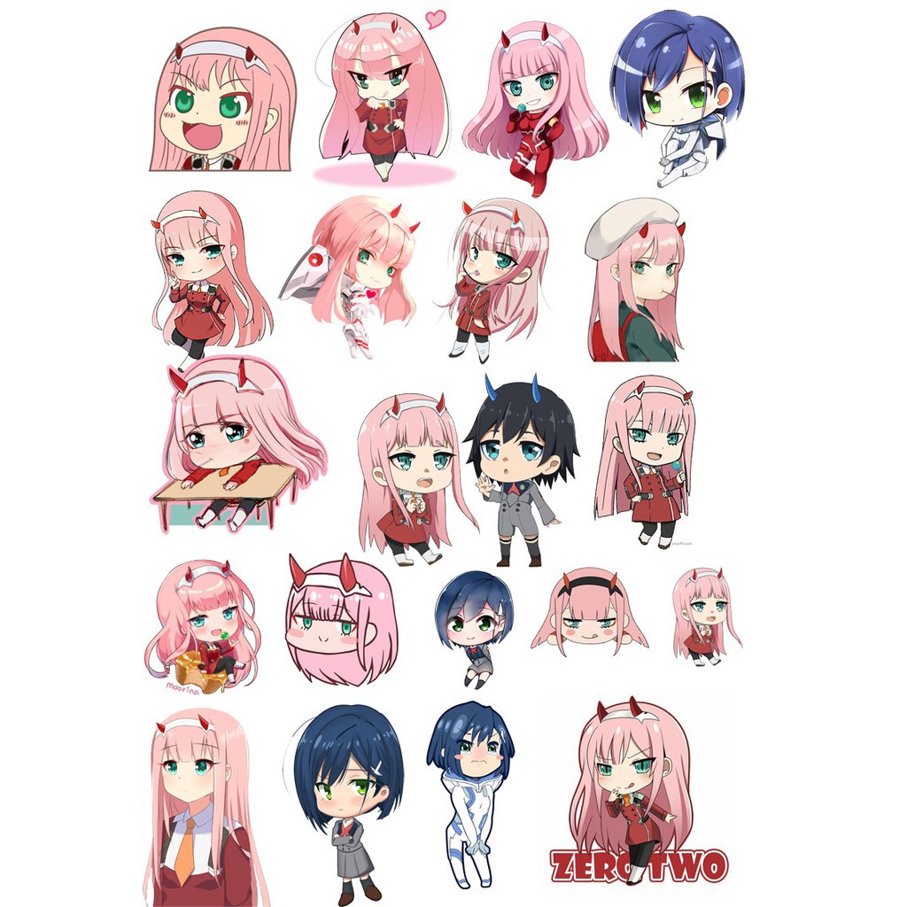 sticker  zero two/ ảnh dán  zero two