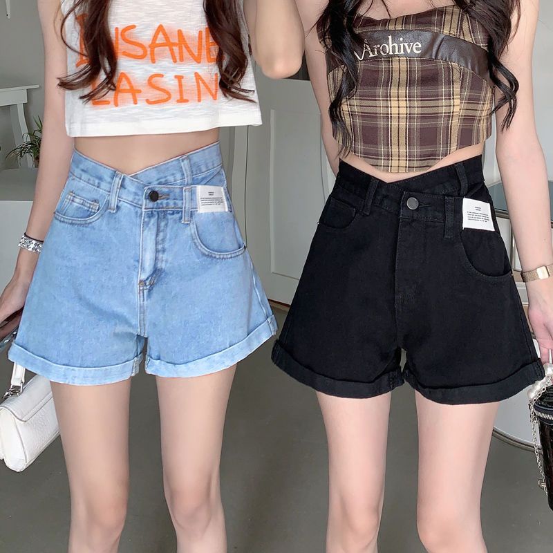 Quần Short Denim Nữ Lưng Cao Ống Rộng Phong Cách Mới