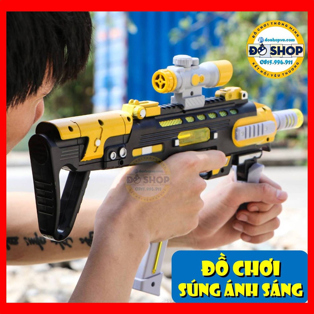 Đồ Chơi Súng Ánh Sáng Nòng Rung Phát Nhạc Cao Cấp Dành Cho Bé SS02 (Tặng Kèm Pin)