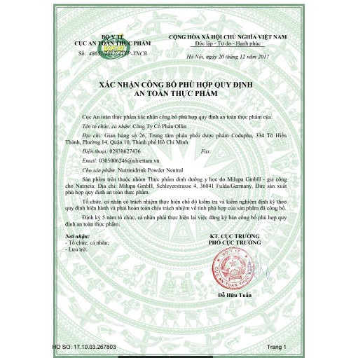 Sữa Nutrinidrink Vị Vani Và Neutral 400g Chính Hãng Ollin
