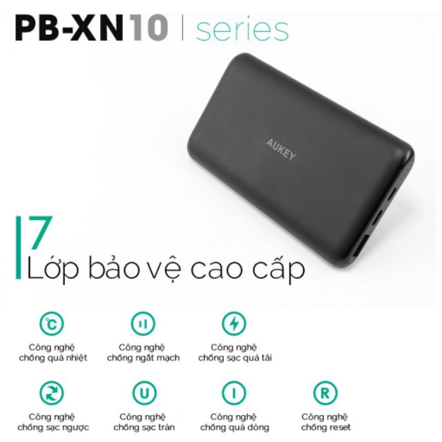 Pin sạc dự phòng 10.000mAh AUKEY - sạc nhanh usb C