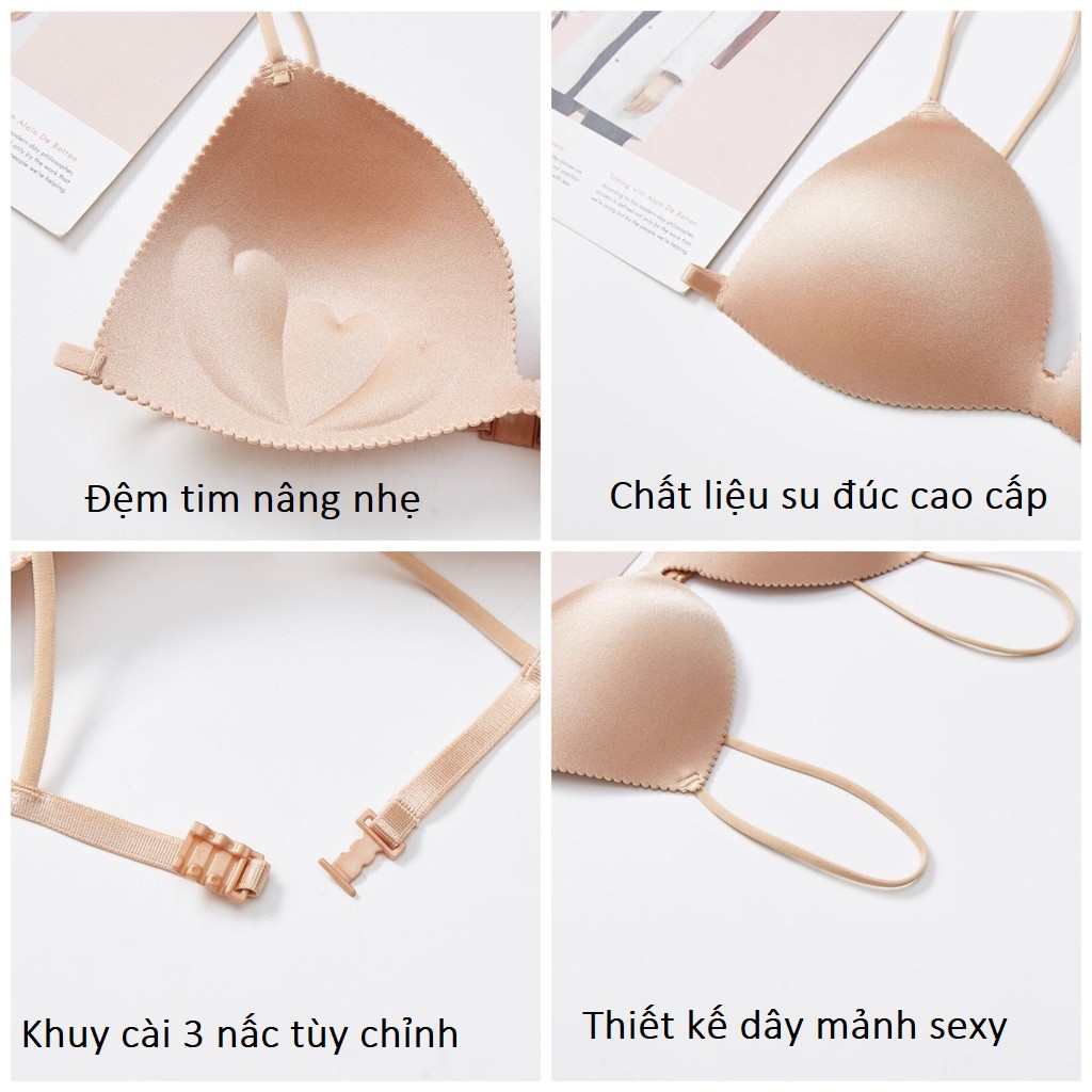 ÁO NGỰC BRA SU TRƠN BASIC ĐỆM TIM NÂNG NGỰC NHẸ NHÀNG DÂY MẢNH QUYẾN RŨ FREE SIZE 40-55KG A243 - VUA SỊP VN