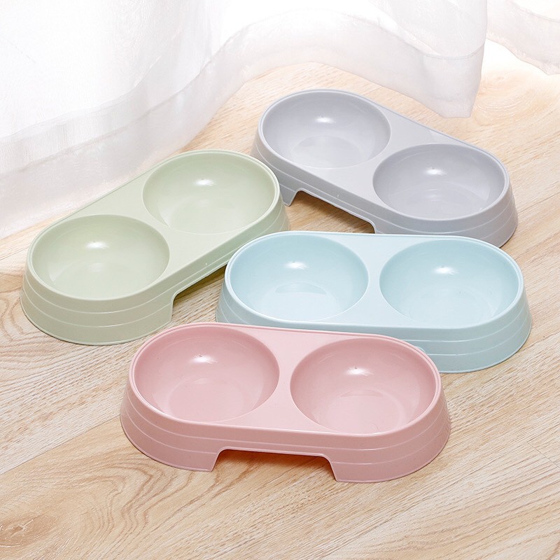 Bát đôi nhựa mini cho thú cưng