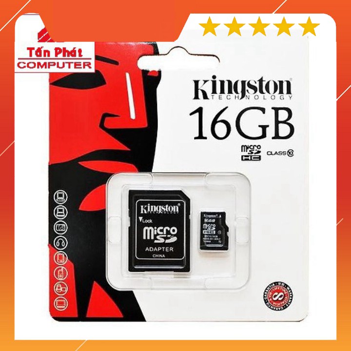 XẢ KHO -  [Mã ELCANOV hoàn 8% đơn 500k] THẺ NHỚ MICROSD KINGSTON 16Gb Class 10 BTC01