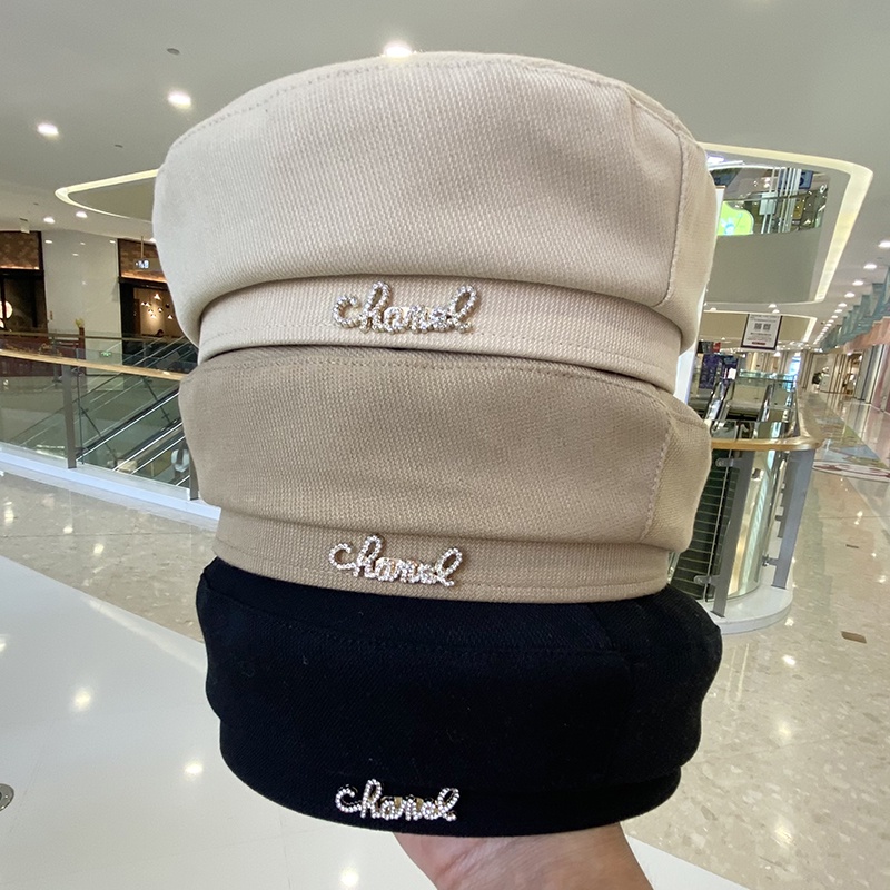 Mũ Beret Đính Đá In Chữ Phong Cách Hàn Quốc Dễ Phối Đồ Thời Trang Xuân Thu Mới Cho Nữ